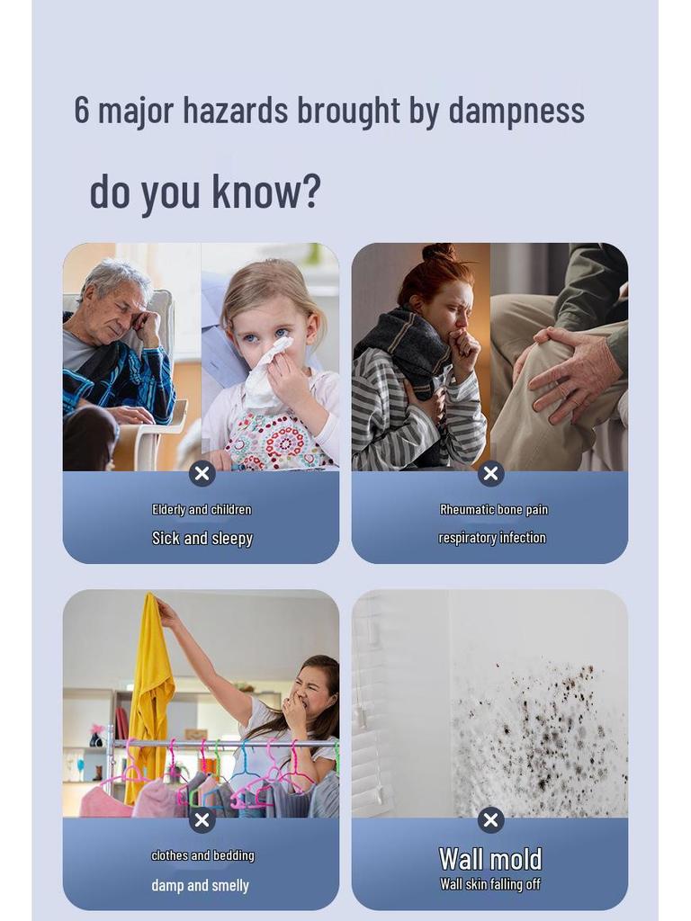 Бесшумный осушитель Huinan и очиститель воздуха с отрицательными ионами для дома, спальни