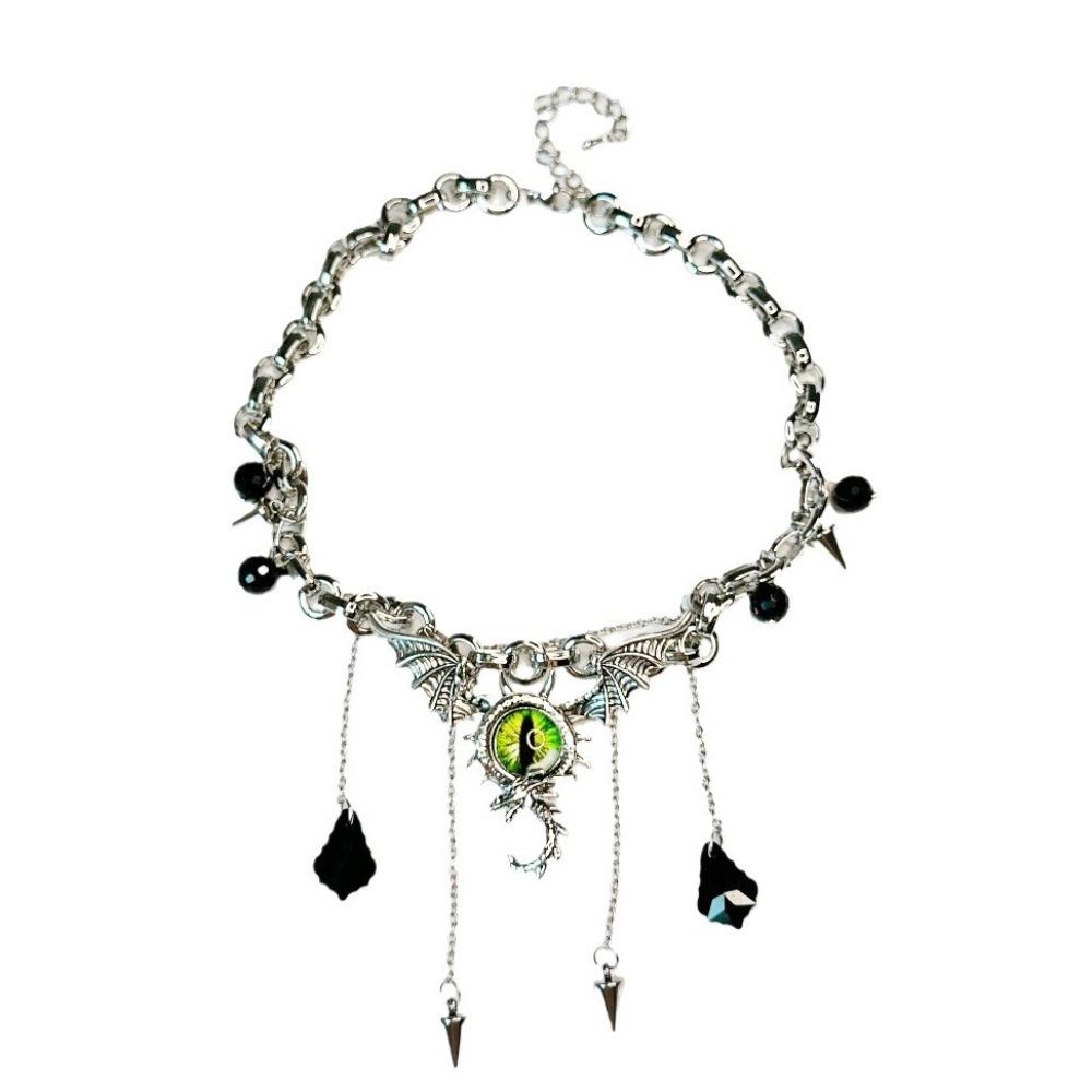 Wings Metal Chain Necklace Eye Punk Gothic Necklace Elegant Ghost Necklace Women  Gifts