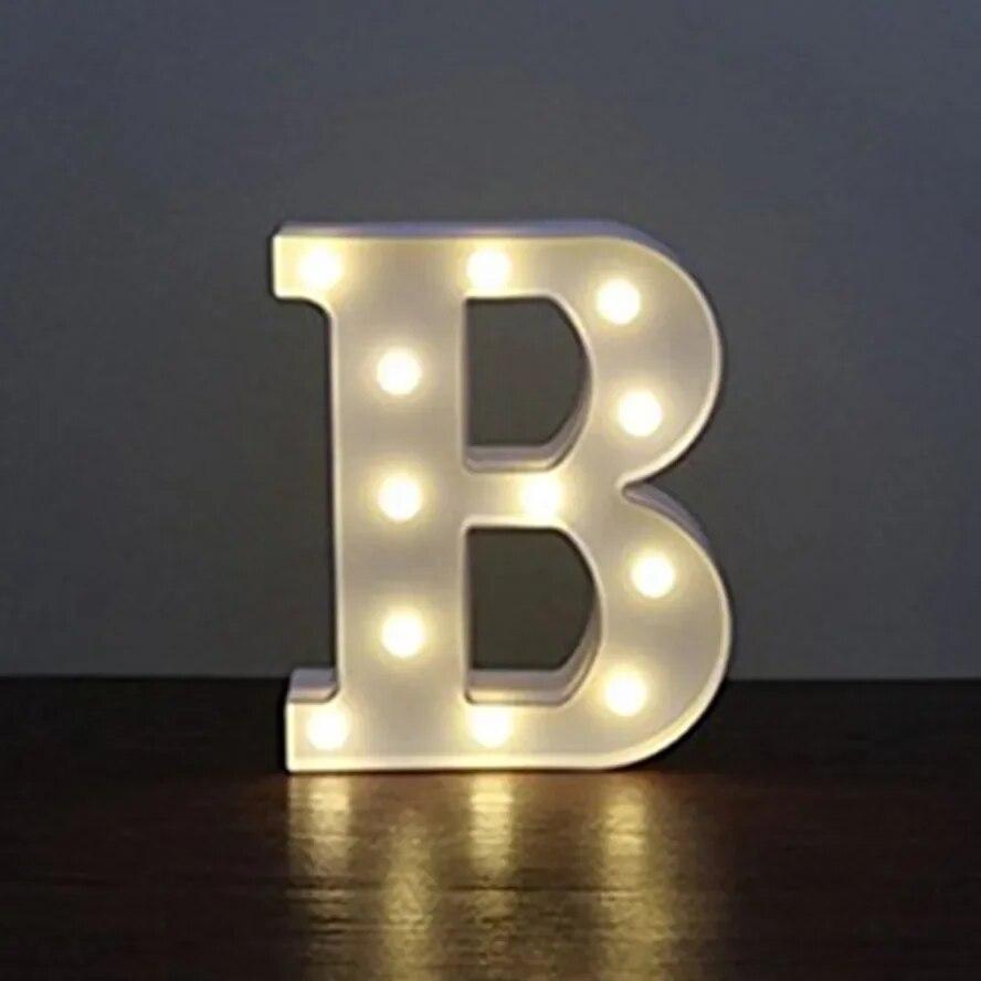 Alphabet Letter LED Lights Luminous Number Lamp Battery Warm Night Light for Home Wedding Birthday Christmas Party Decoration