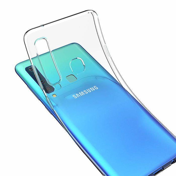 Coque et tour de cou pour Samsung Galaxy A9 2018 A920 - TPU Souple Transparent Cordon Noir réglable Phonillico®