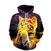 Autumn 3D Cute Cat Printed Hoodies Fashionable Casual Sports Long Sleeved Men's Hooded Sweatshirts