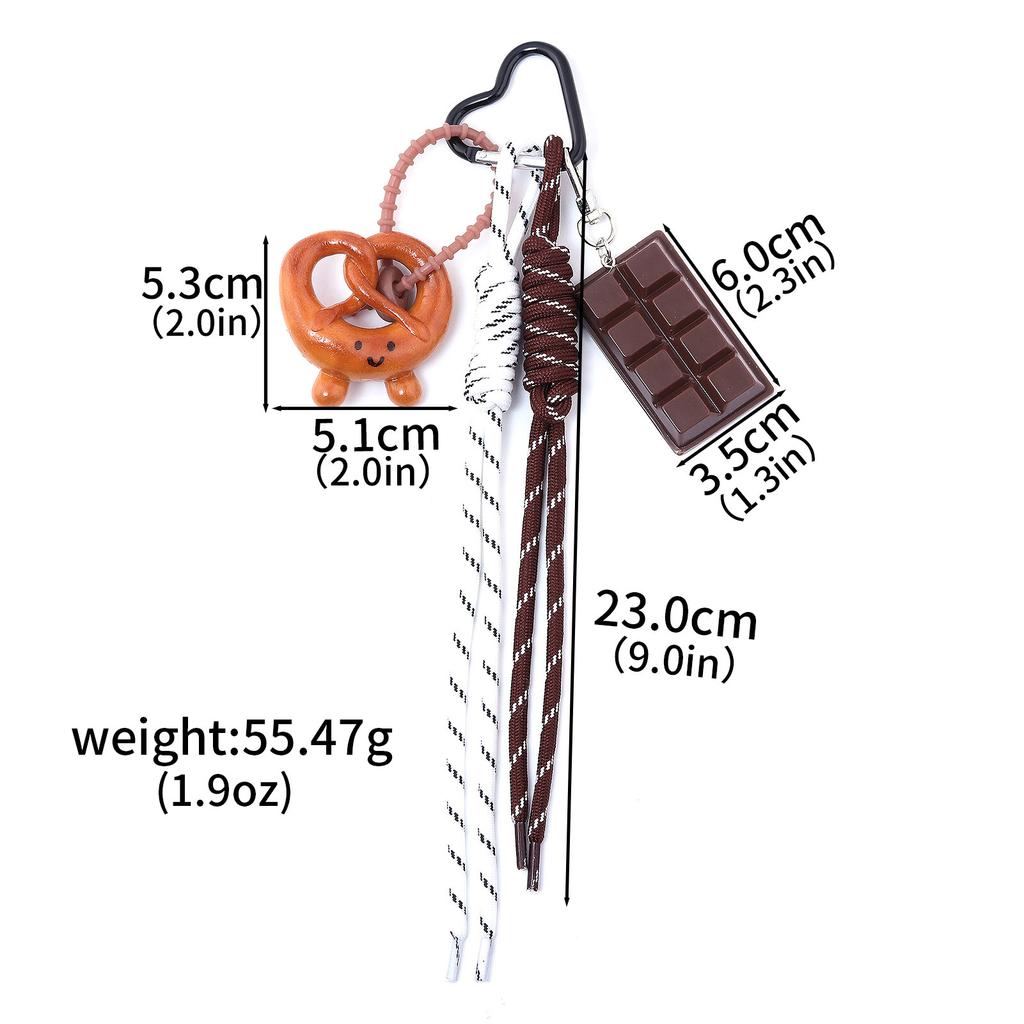 Korea Alkaline Bread Chocolate Bag Hanging Women Woven Rope Bow Love Pendant Girl Gift Fashion Charm Accessories Bag Charm