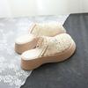 Thick-soled Skirt Comfortable Non-slip Slippers 2025 Summer New Lace Hollow Mesh Shoes Bag Head Sandals Outside Wear