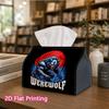 1pc, 2D Flat Printing, Tissue Box Red Moon Werewolf Pattern Printed Tissue Box, Suitable for Bathrooms, Living Rooms, Bedrooms, Dressing Tables, Coffe
