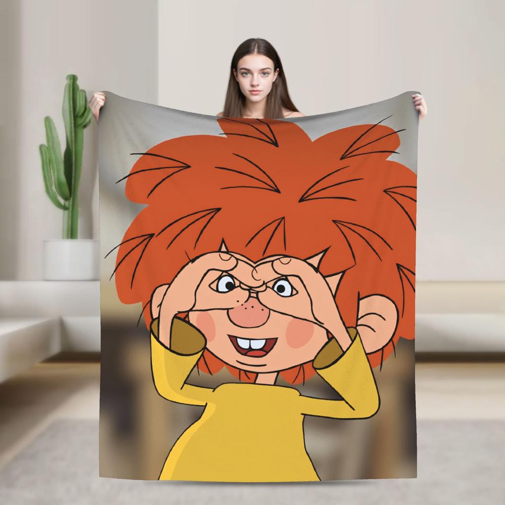 Warm Soft BlanketsGirls Boys Decorative P-Pumuckl Bedding Throws Flannel Bedspread For Couch Chair Fluffy Sofa Bed Cover