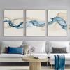 Modern Abstract Beige Blue Posters Wall Art Canvas Painting Minimalist Print Pictures Living Room Interior Decor