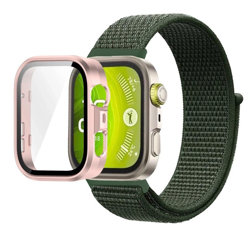 Нейлоновый ремешок + ПК-корпус для Huawei Watch Fit 3/4/4 Pro Защитный чехол от падения + Удобный дышащий браслет Ремешок Correa