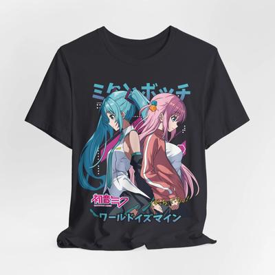 Аниме Футболка с графикой, Футболка Hatsune Miku, Унисекс Джерси Vocaloid, Каваи