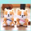 Плюшевая игрушка брелок Собака Корги из коротковорсовой ткани для украшения сумки, подарок