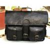 Men Black Leather Vintage Messenger Shoulder Laptop Briefcase Travel Bag
