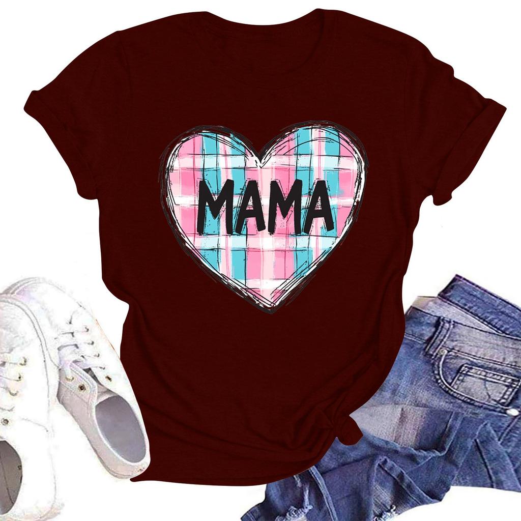 Женская повседневная футболка с круглым вырезом и короткими рукавами с принтом