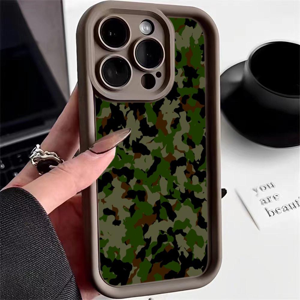 LZ6 камуфляжный силиконовый чехол для iPhone 11 13 14 15 16 Pro Max 7 8 16 Plus 12 mini XS Max XR противоударный чехол на заднюю панель