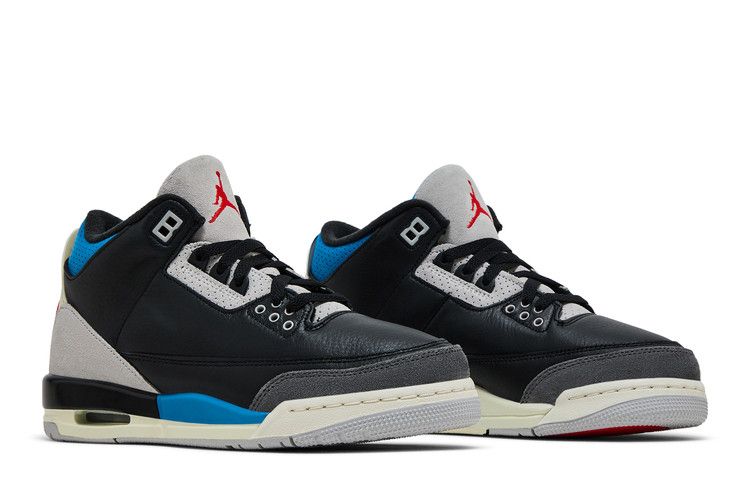 Детские кроссовки Nike Jordan 3 Retro OG Rare Air (GS) Черный/чилийский красный/нейтральный серый/милитари-синий/кокосовое молоко