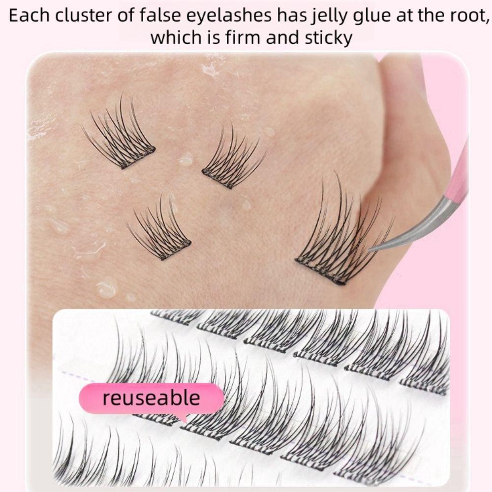 Comic Eye Glue Free Fake Eyelashes Soft Cluster False Lashes Individual Fake Eyelashes Party
