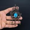 Blue Turquoise Handmade Gemstone Pendant, 999 Copper Wire Wrapped Antique Jewelry Pendant, For Engagement Gift