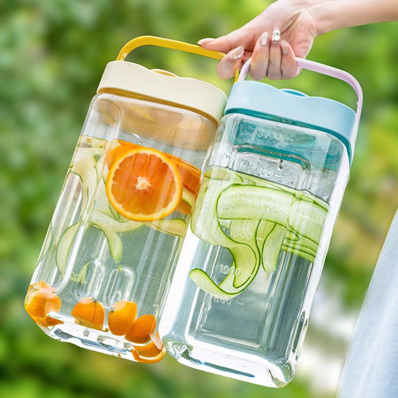 2.5/3.5L Cold Water Kettle With Faucet Portable Plastic Drink Dispenser Refrigerator Fruit Tea Bucket Liquid Beverage Container