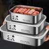Stainless Steel Food Container with Lid Large Capacity Lunch Storage Box Meal Preparation Case Crisper for Daily Use