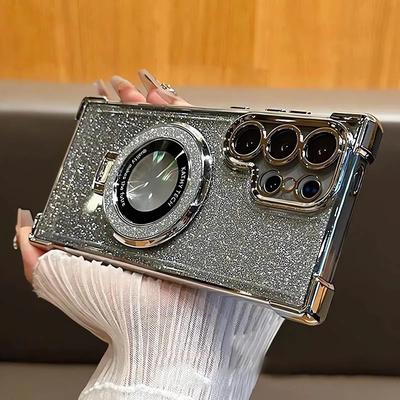 Роскошный чехол Magsafe Holde Glitter для Samsung Galaxy A24 A55 5G A53 A54 S25 24 Ultra S23 FE S22 Plus S21 S20, противоударный прозрачный чехол