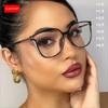 KLASSNUM Women Trendy Large Reading Glasses With Glitter Frame Magnifing Transparent Glasses Plus Eyewear +1.0+1.5+2.0+2.5+3.0