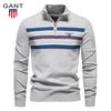 Autumn/Winter Embroidered New Large Men's Sweater Half Zipper Knitted Sweater Casual Striped Men's Top