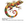 Wall Art Gecko Decoration Metal Lizard Wall Decoration Colorful Wall Mounted Gecko for Garden Fence Home Farmhouse Decor