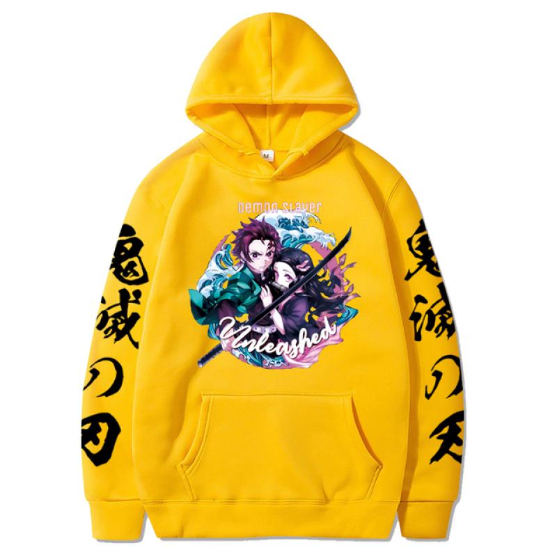 Anime Hoodies Demon Slayer Hoodie Oversize Sweatshirt for Men Hooded Sweatshirts Unisex Printed Pullover Streetwear Men Clothing