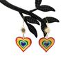 Rainbow Heart Sun Dangle Earrings Cute Y2K Pride Couple Enamel Pendant Gay Flag LGBTQ Jewelry Couples Gift For Lovers Women Girls