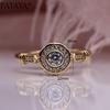 PATAYA Round Artificial Zircon Rings Rose Gold Color Multiple Sizes Exquisite Rings