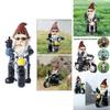Garden Gnomes Novelty Statues Motorcycle Dwarf  Ornaments Outdoor Naughty Decor