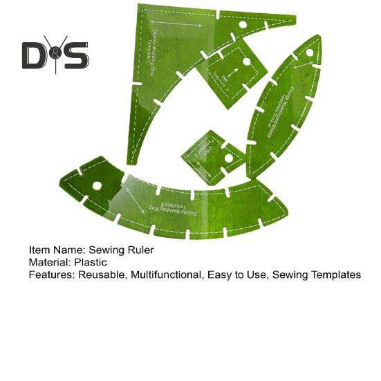 Набор многоразовых шаблонов для квилтинга, шаблоны для стеганых одеял с двойным обручальным кольцом, многофункциональная линейка для квилтинга, швейная линейка для любителей рукоделия и шитья