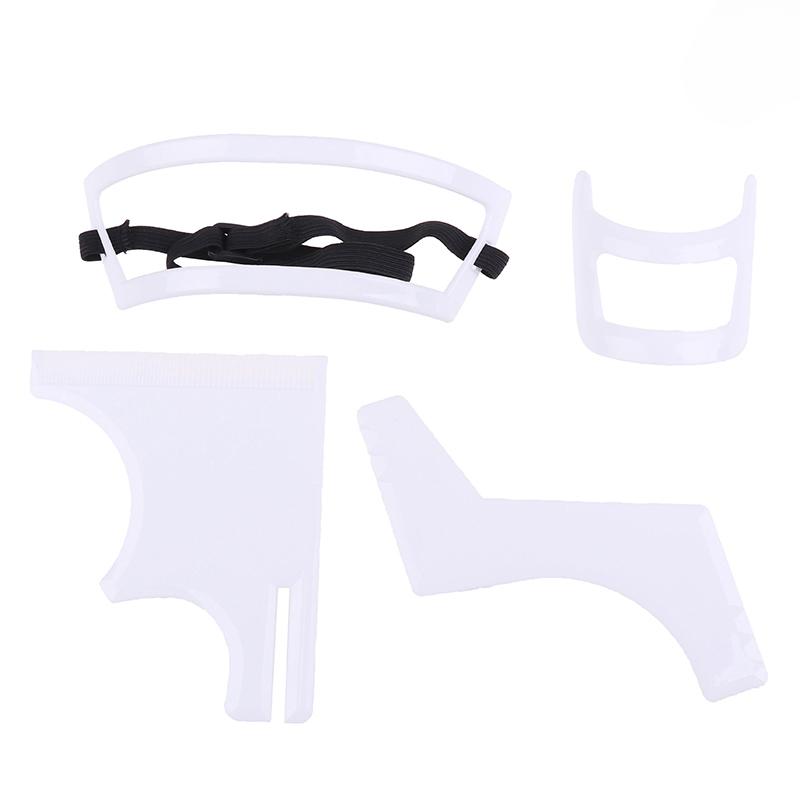 4 шт. мужские расчески для бороды, триммеры для волос, пластиковые мужские расчески для укладки бороды, косметический инструмент для волос, шаблоны для стрижки бороды, линейка