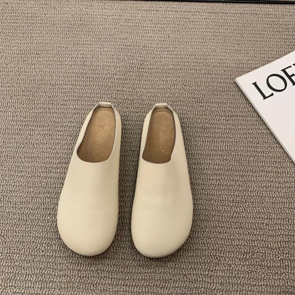 Fashion Mules Slippers Women Shoes Khaki Casual Slippers Flat Cover Toe Slides Platform Loafers Comfortable Versatile Women's Pantofle