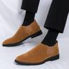 Men's British Style Nubuck Leather Pointed Toe Slip-On Loafers - Plus Size Casual Dress Shoes