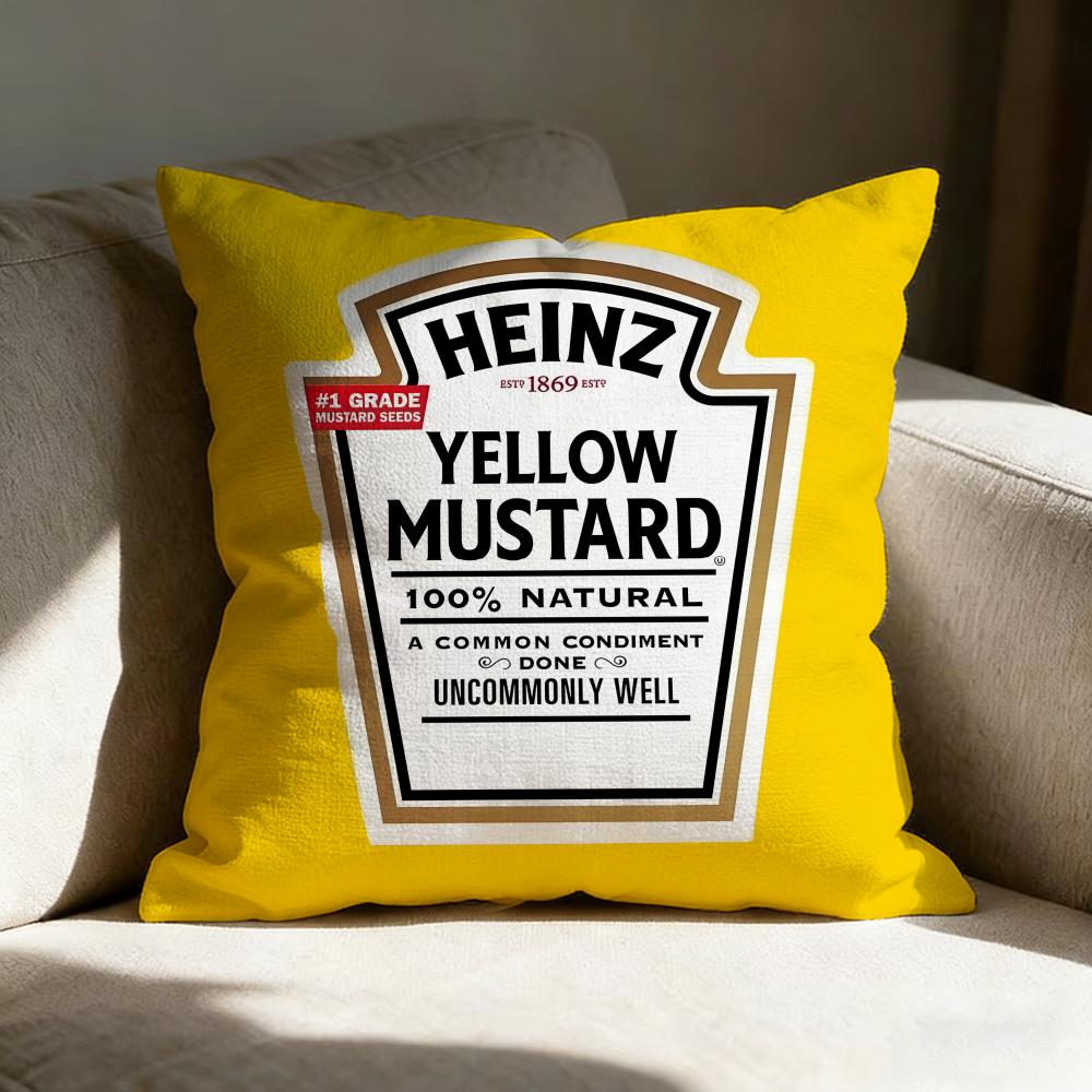 Funny Kketchup Label Pillow Case Linen Pillow Covers Cover For Couch Living Room Bench Patio Floor Linen Home Decor