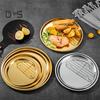 Round Dinner Plate Easy To Clean  Useful  Fashion Style 304 Stainless Steel Tray