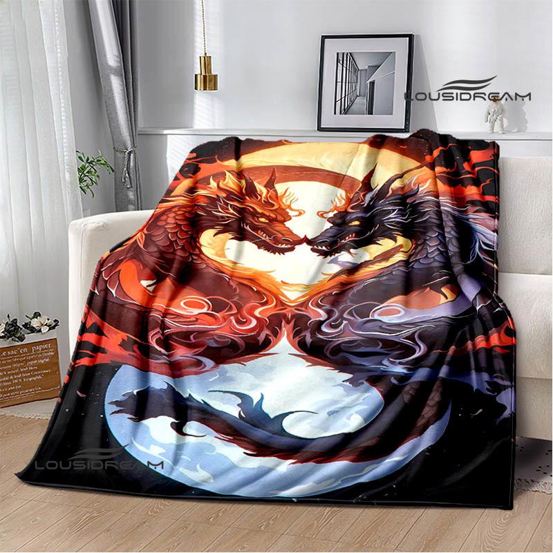3D ретро-дракон Печатное одеяло Фланелевое Теплое одеяло Мягкое и удобное одеяло постельные принадлежности покрывало Подарок на день рождения