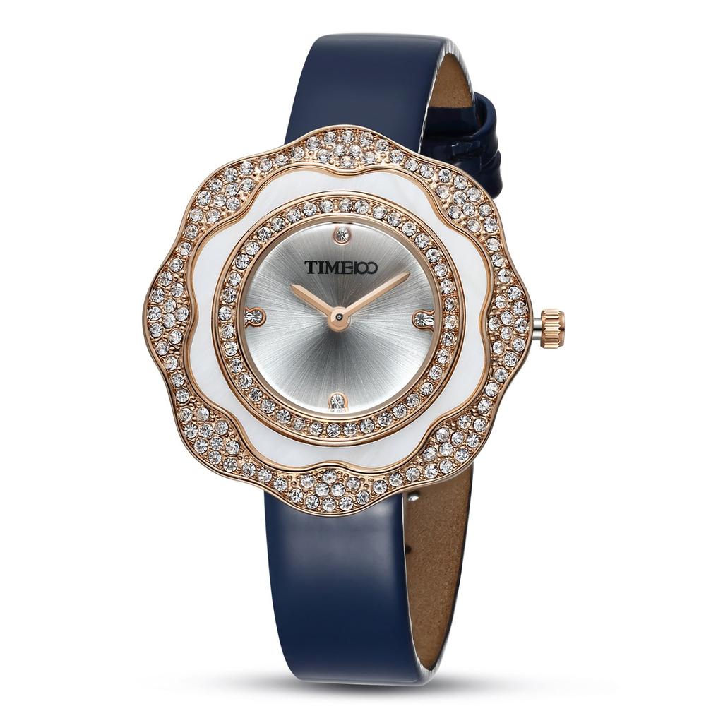Часы TIME100 для водонепроницаемых 35 мм кожаных часов для старшеклассниц для синих женщин, Часы, Работающие от батарейки, Часы, Ремешок, Стильные, Аналоговые, Милые,