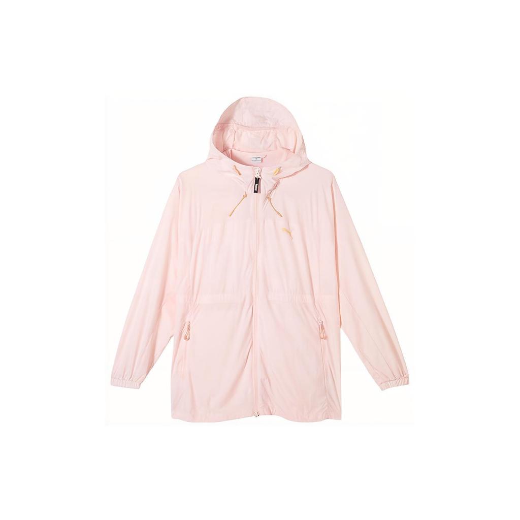 Puma UV Windbreaker Solid Color Casual Woven Hooded Long Sleeve Jacket Women Jackets Light-Pink 628375-67