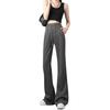 Women Flared Pants Elastic High Waist Adjustable Drawstring Athletic Loose Pants with Pockets