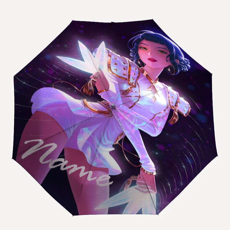 Personalized Name K-KPop Demon Hunters Print Umbrella - Automatic Open/Close, Eight-Rib Durable Frame, Automatic Folding Umbrella