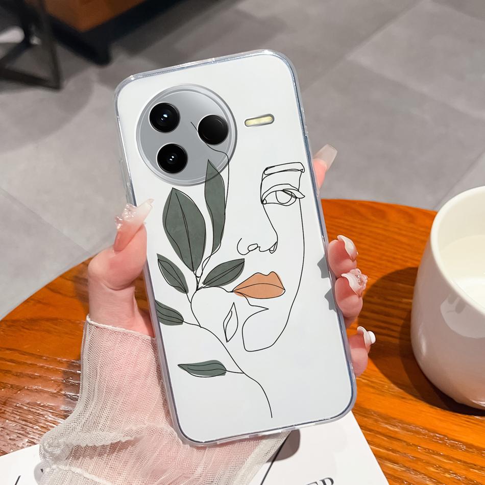 Чехол для POCO F7 Pro / F7 Ultra Летний Цветок Прозрачный Funda для POCO F 7 Мягкая Ультратонкая Задняя Крышка Телефона Ударопрочный Корпус