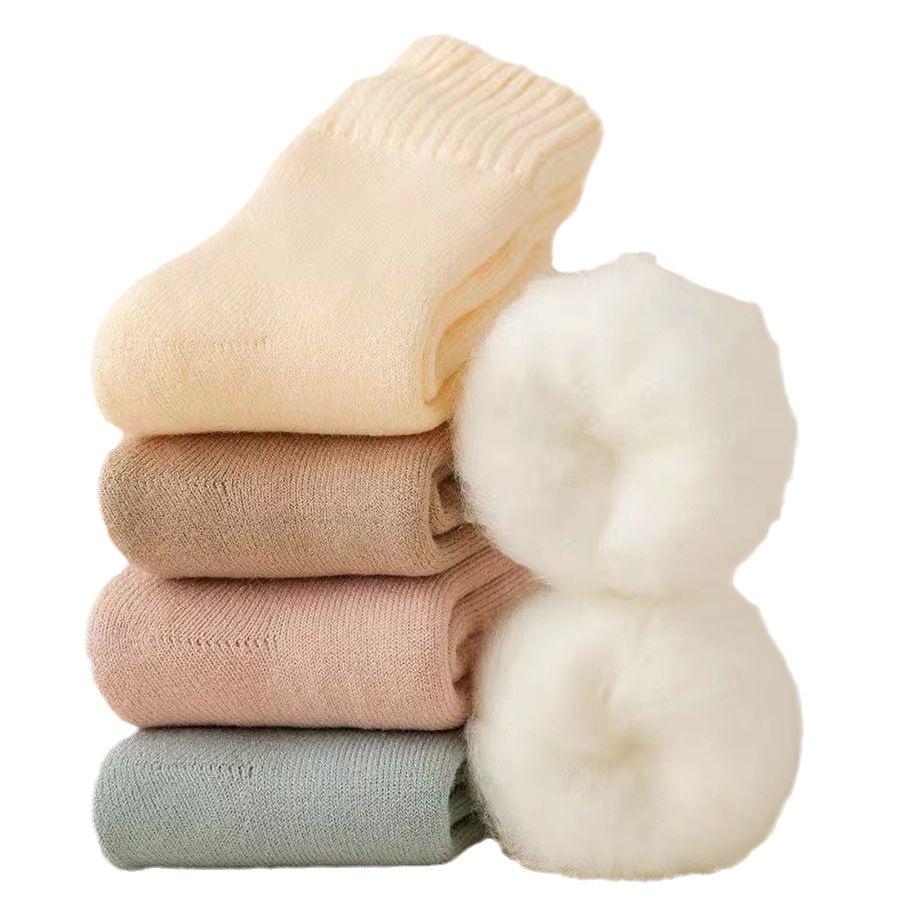 Женские длинные теплые носки из кашемира с бархатной отделкой для осени/зимы - Уютная домашняя и спальная одежда