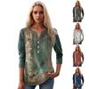 Women's Fashion Casual Long Sleeve Round Neck Floral Print Top
