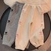 Spring & Autumn 2024 New Girls' Casual Plus Velvet Sports Sweatpants