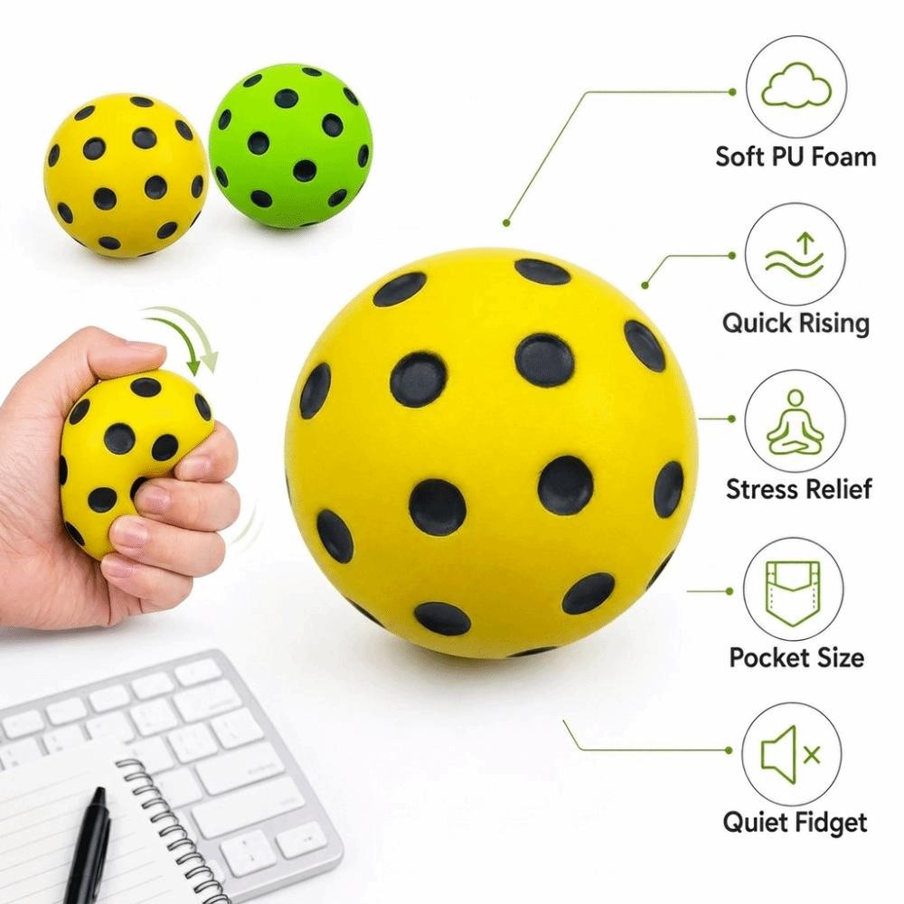 PU Foam Pickleball Squeeze Toy Simulated Stress Relief Balls New Quiets Bounce Ball Fidget Toy