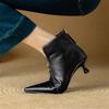 Модные новые осенне-зимние женские ботинки из спилка, женские модные ботильоны ручной работы на высоком каблуке с острым носком, zapatos mujer