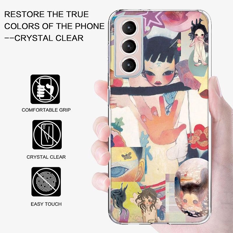 Aya Takano Paintings Phone Case For Samsung Galaxy S25 Edge S24 S23 FE S21 S20 S10 Plus S22 S26 Ultra Cover Clear Cases TPU Capa