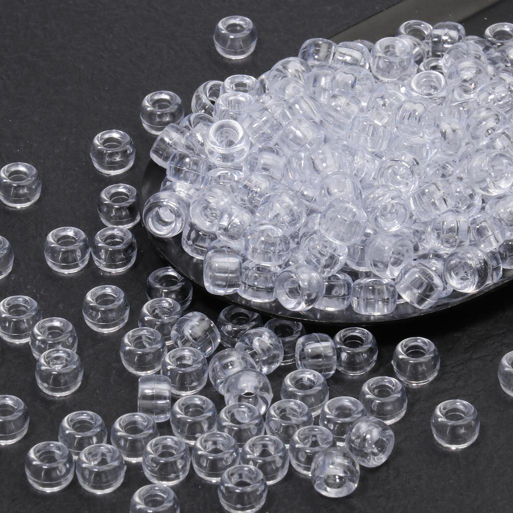 100 шт./пакет 6x9 мм бусины пони оптом, прозрачные бусины пони для набора для изготовления браслетов, бусины канди, бусины для волос для кос, бусины для рукоделия для изготовления ювелирных изделий