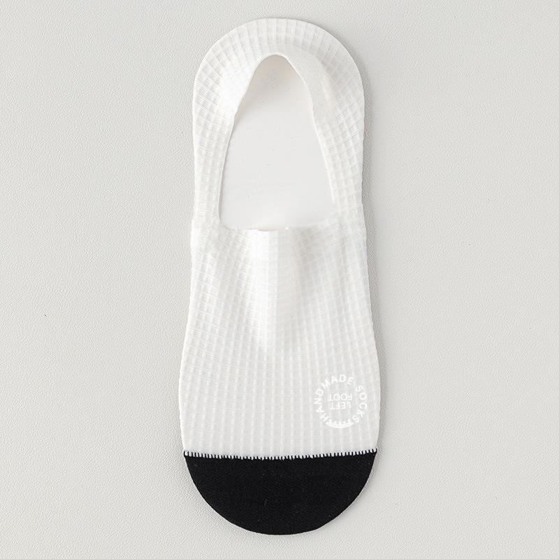 Мужские ультратонкие дышащие носки-невидимки с вафельной текстурой и нескользящим силиконовым захватом