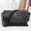 Women Handbag Rivet Gothic Skull Bags Chain Messenger Crossbody Shoulder Bag Female Black Leather